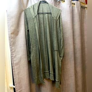 Inspired Hearts, S, Green, Hooded Shawl/Cardigan w/Pockets